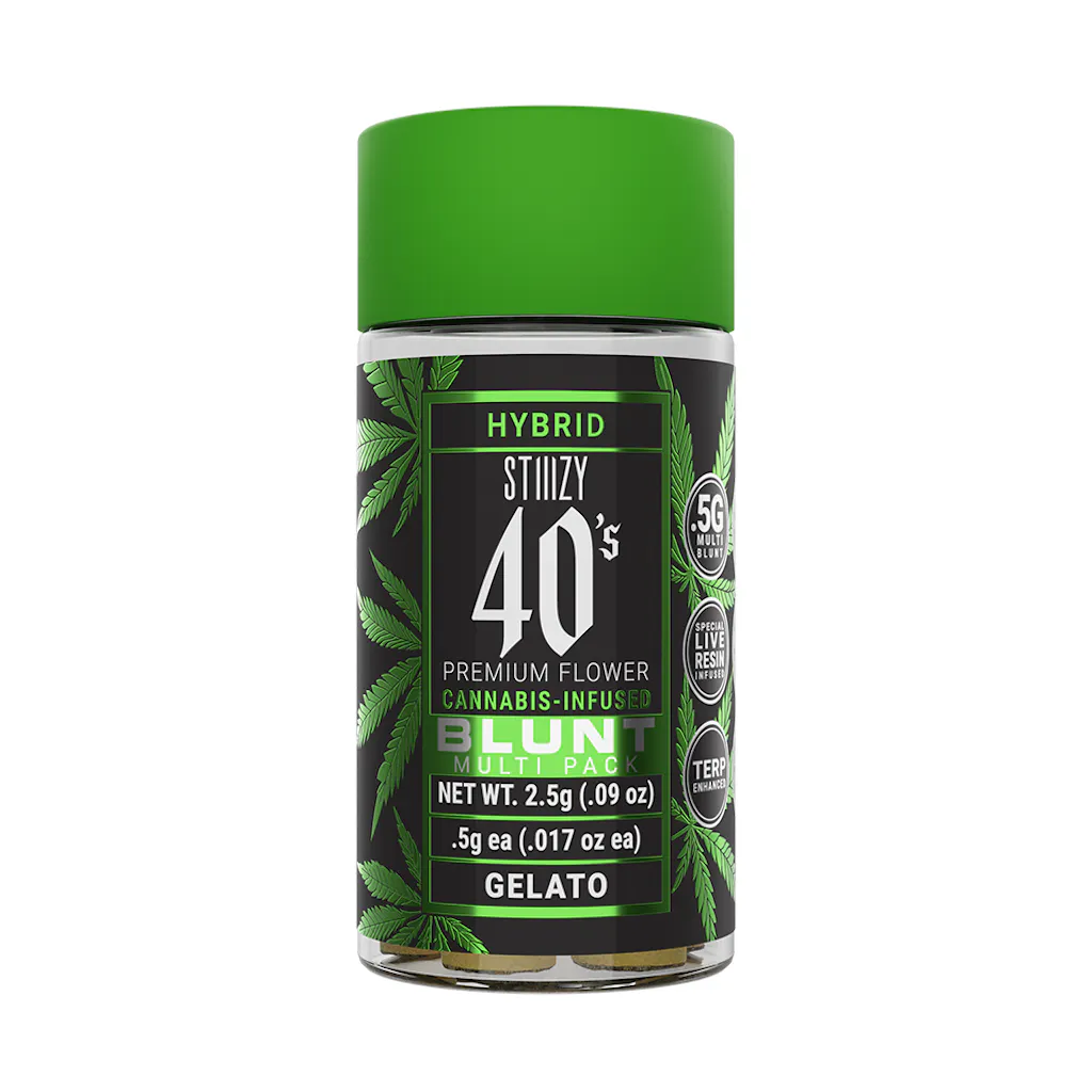 1465661_stiiizy_uni_hg_gelato_40s_multi_blunt_multipack.webp STIIIZY- 40’S INFUSED PREROLL BLUNT 5 PACK- GELATO - Image 1