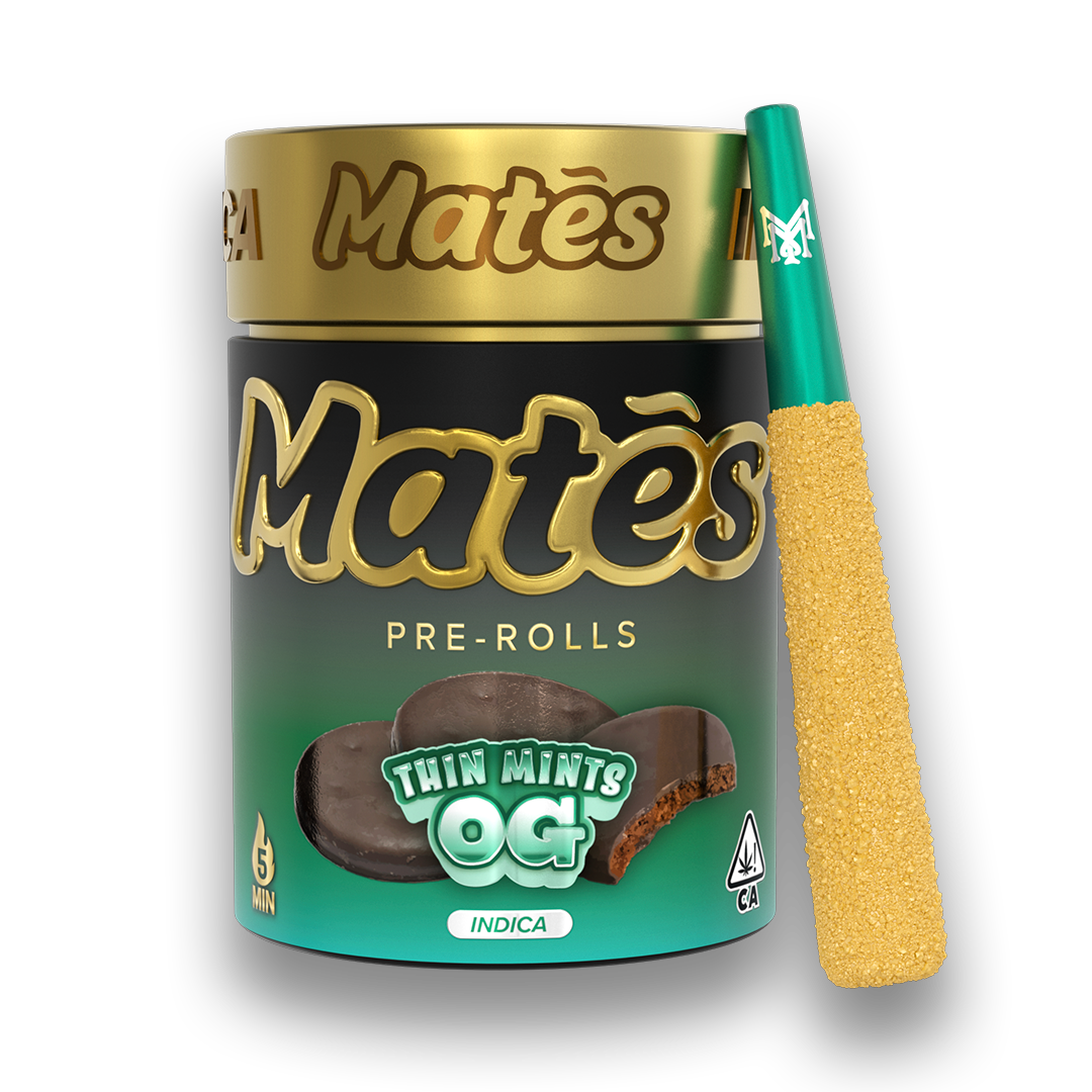 66830d331f061c4802fe5574_mm-mates-tin-thinmints.png MATES- Melted Diamond & Live Resin Infused- 5pck Pre Roll- THIN MINTS OG - Image 1