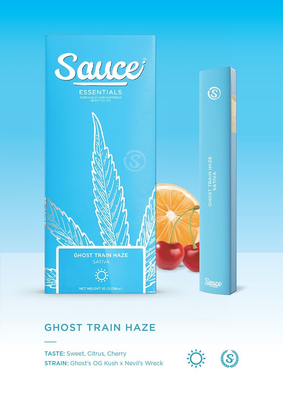 8-c-1.jpg SAUCE- DISPOSABLE 1G LIVE RESIN INFUSED- GHOST TRAIN HAZE - Image 1
