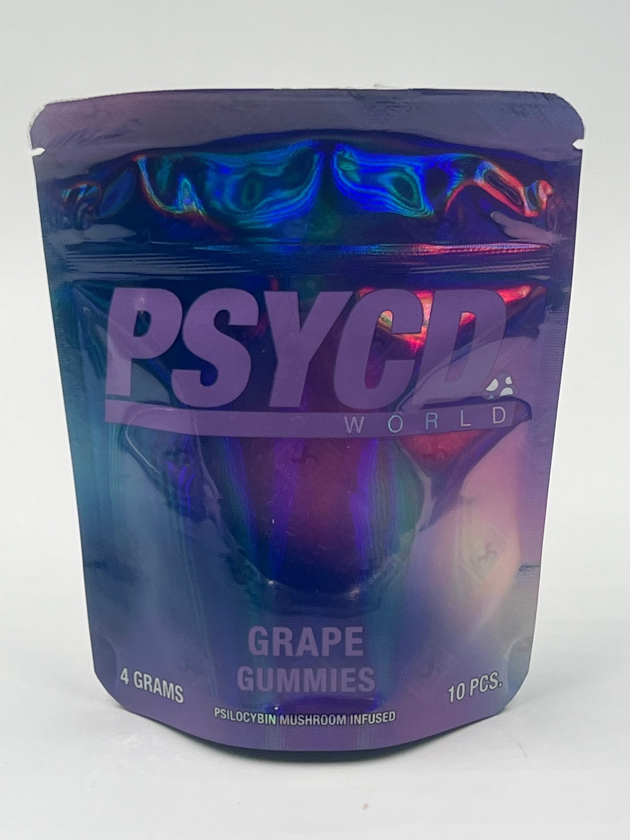 image-26.jpeg PSYCD WORLD PSILOCYBIN MUSHROOM INFUSED GUMMIES 4 GRAMS (10 PCS.) $40 PER BAG GRAPE - Image 1