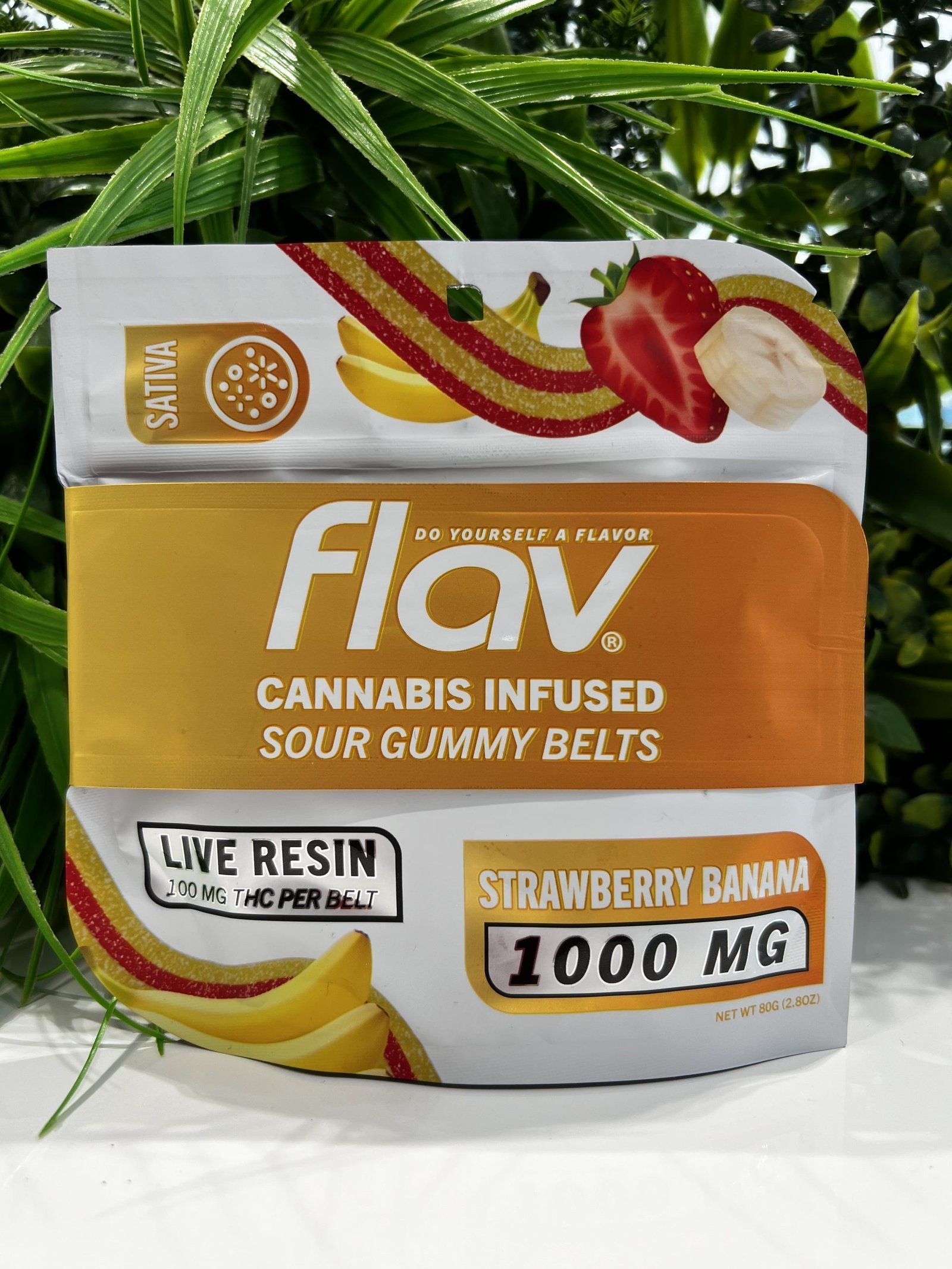 img_7722-scaled-1.jpg FLAV BELTS- 1000 MG- SATIVA- STRAWBERRY BANANA - Image 1