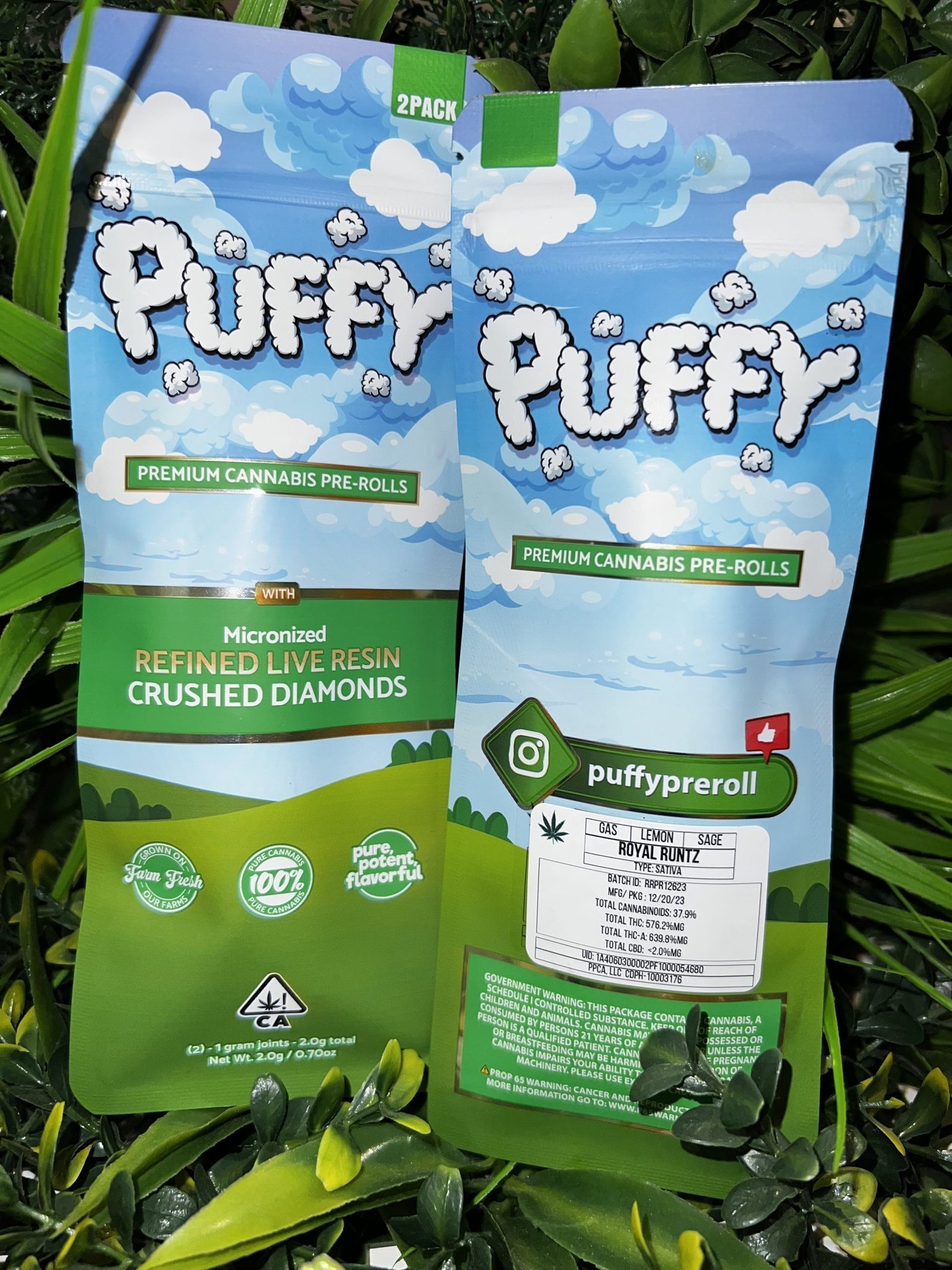 img_7872-scaled-1.jpg PUFFY- Live Resin/Crushed Diamond Infused 2pck Pre roll- ROYAL RUNTZ - Image 1
