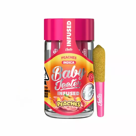 jeeter_peaches_final.webp BABY JEETER INFUSED PRE-ROLLS- PEACHES - Image 1