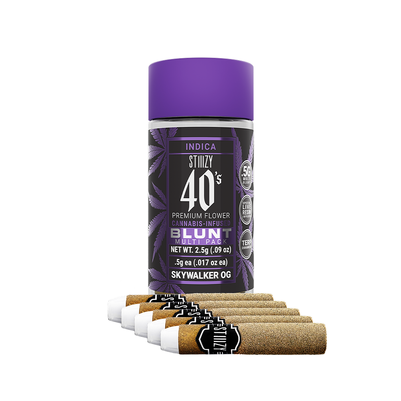 mimecfrmo9ui8tws92pw_az_0-5g_40s-multi_bl_i_skywalker-og.png STIIIZY- 40’S INFUSED PREROLL BLUNT- 5 PACK- SKYWALKER OG - Image 1